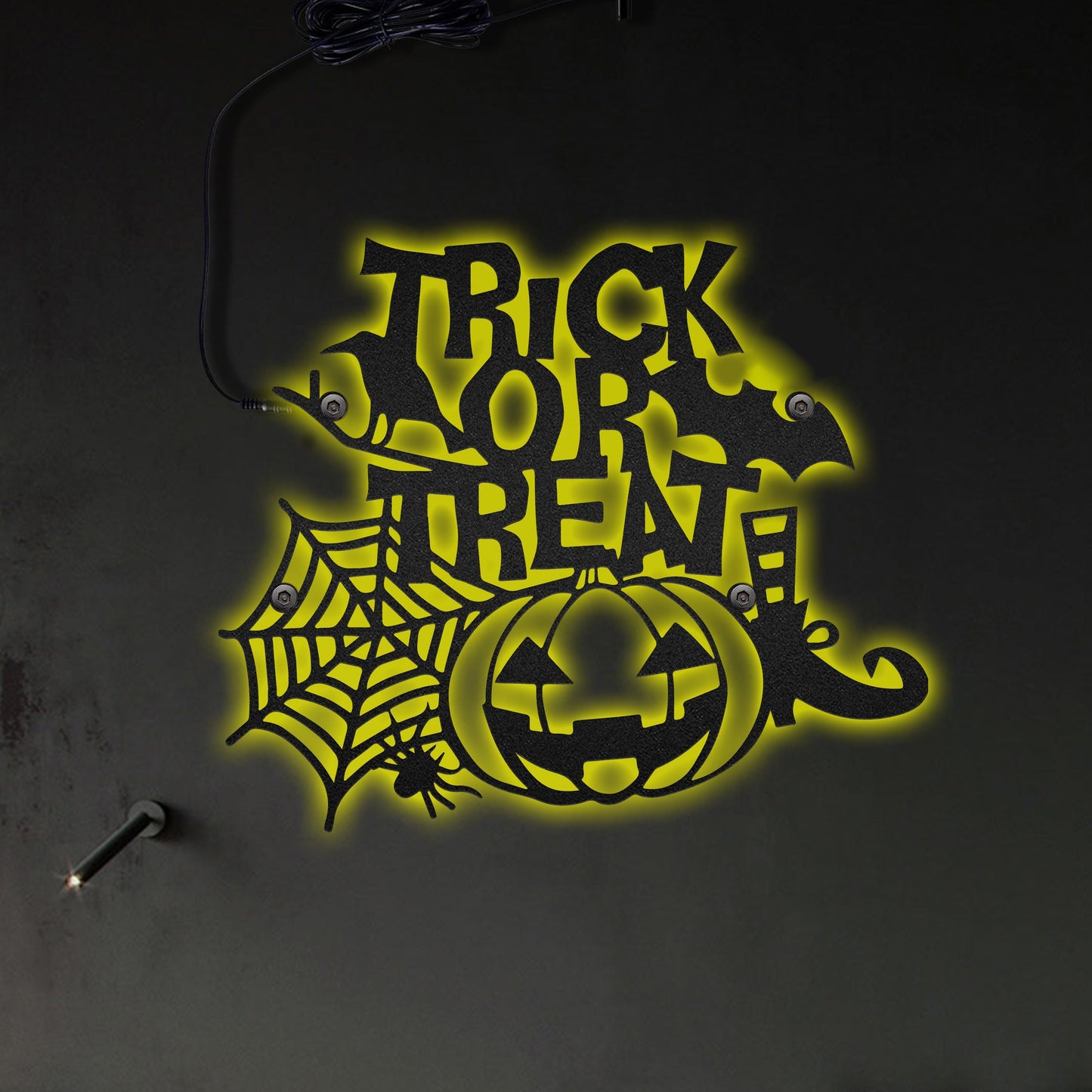 Halloween Trick Or Treat - Led Light Metal - Owls Matrix LTD