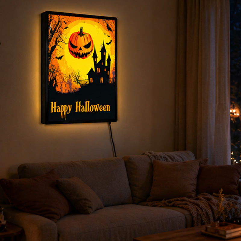 Halloween Ultra-Thin Snap Frame LED Poster Light Box Wall Decor Display