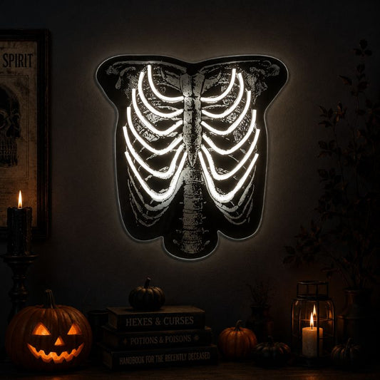 Halloween Neon Sign - Skeleton Ribs LED Wall Light