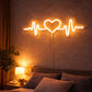 Heartbeat Heart Neon Sign – Warm LED Wall Decor for Bedroom & Romantic Space
