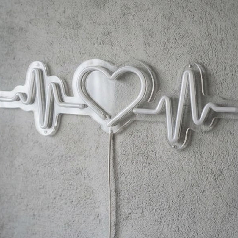 Heartbeat Heart Neon Sign – Warm LED Wall Decor for Bedroom & Romantic Space