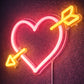 Heart with Arrow Neon Sign – Romantic LED Wall Light for Bedroom, Couple Space & Valentine Decor