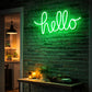 Hello Script LED Neon Sign for Storefront, Home and Wall Decoration