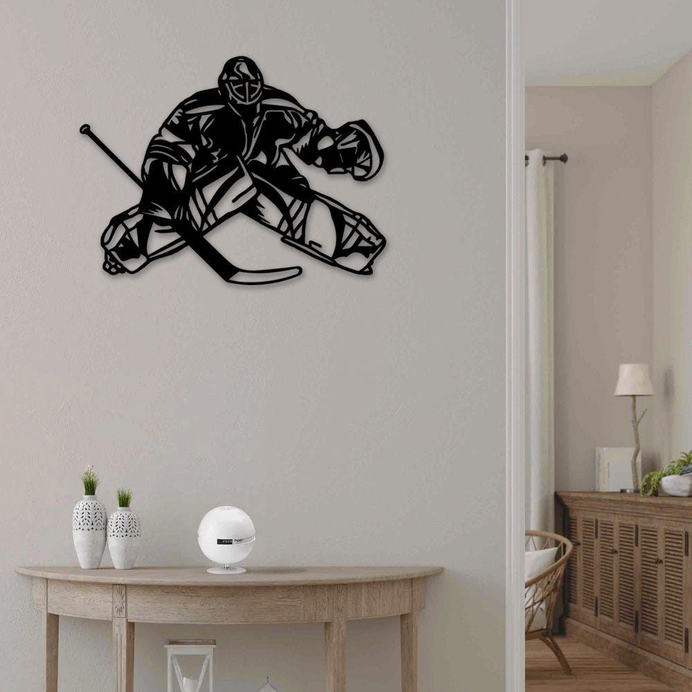 Hockey Player Hockey Goalie - Led Light Metal - Owls Matrix LTD