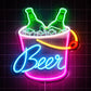 Home Bar Neon Signs - Beer Bucket LED Light
