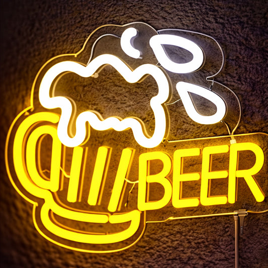 Home Bar Neon Signs - Beer Mug LED Wall Light Sign