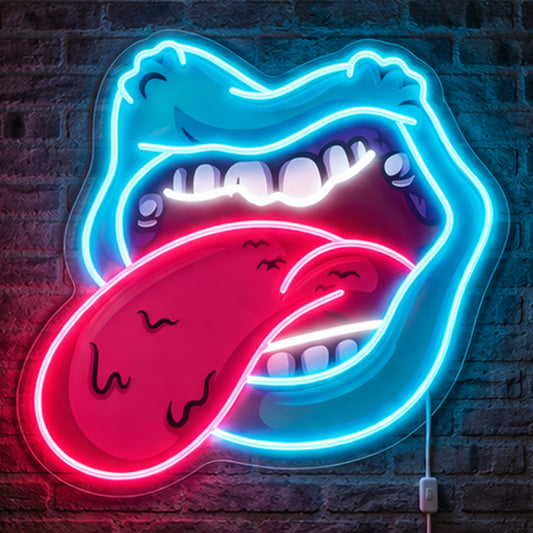 Home Bar Neon Signs - Lips Tongue LED Wall Light