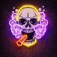 Home Bar Neon Signs - Skull Cigar LED Wall Light
