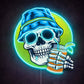 Home Bar Neon Signs - Skull Cocktail LED Wall Light

