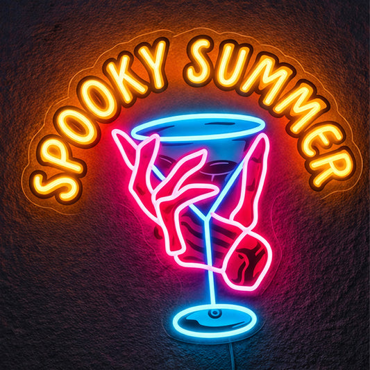 Home Bar Neon Signs - Spooky Summer Cocktail LED