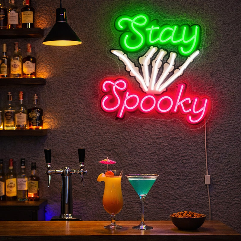 Home Bar Neon Signs - Stay Spooky LED Wall Light