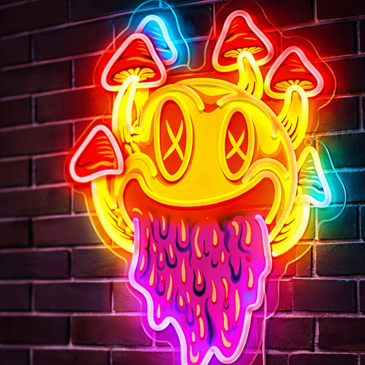 Home Bar Neon Signs - Trippy Smile LED Wall Light