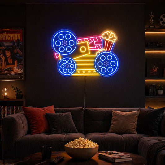 Home Cinema Neon Sign - Family Movie LED Wall Decor