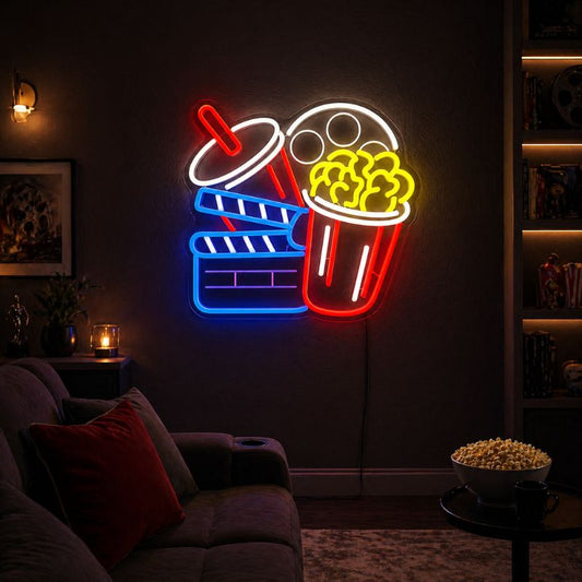 Home Cinema Neon Sign - Movie Night Wall Decor