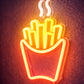 Hot Fries Neon Sign – Retro Fast Food LED Wall Light
