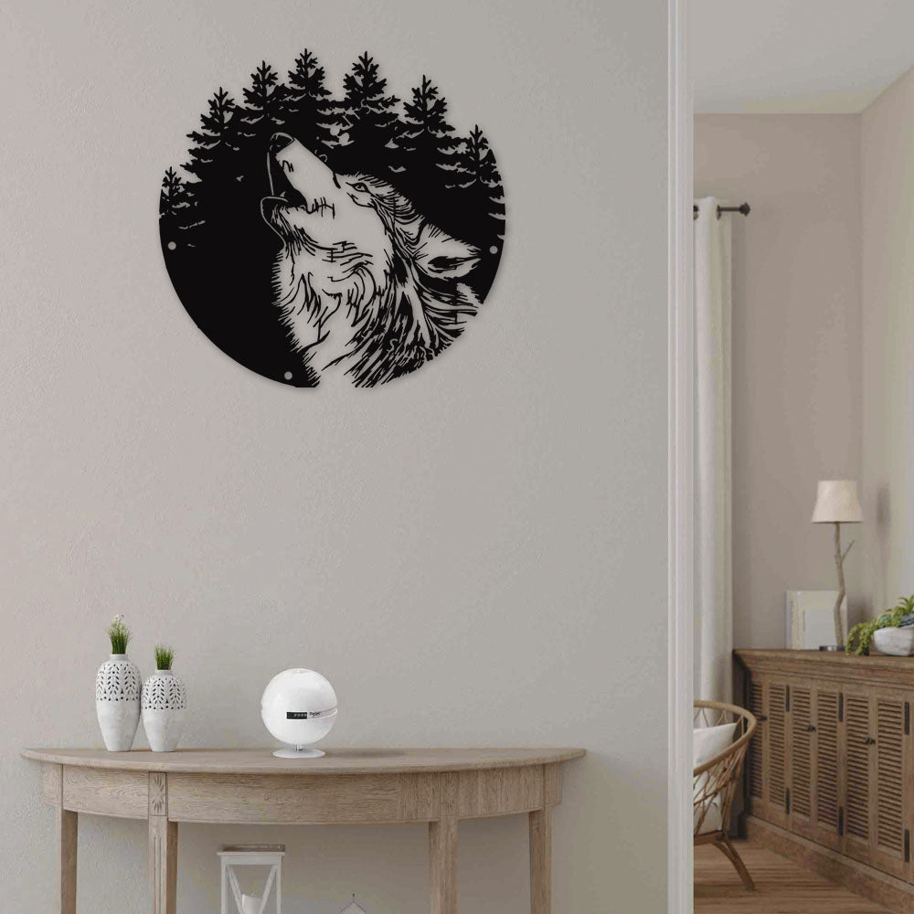 Howling Wolf - Led Light Metal - Owls Matrix LTD