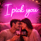 I Pick You Neon LED Sign – Romantic Pink Script Light for Bedrooms, Weddings & Gift Decor