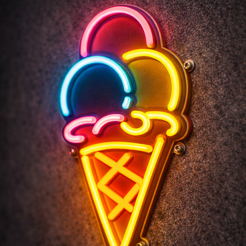 Ice Cream Neon Sign – Colorful LED Wall Light for Café, Bar & Dessert Spaces