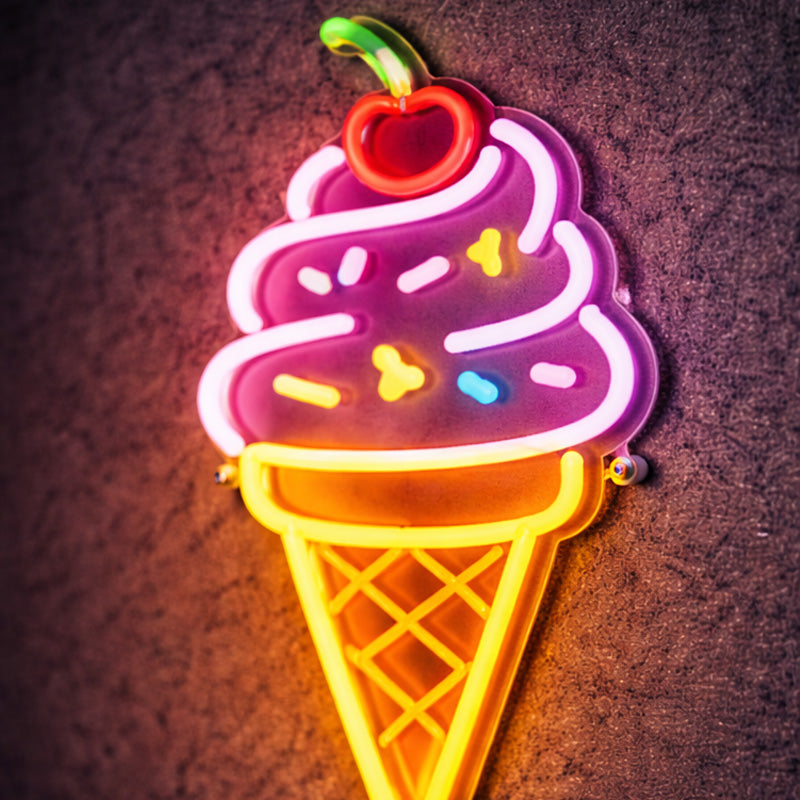 Ice Cream Neon Sign – LED Soft Serve Wall Light for Café, Dessert Bar & Sweet Shop Decor