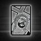 Jesus And Cross Catholic Rectangular Shape - Led Light Metal - Owls Matrix LTD