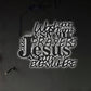 12"x12" Jesus And Germs - Led Light Metal - Owls Matrix LTD