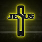 Jesus Cross Light All Night - Led Light Metal - Owls Matrix LTD