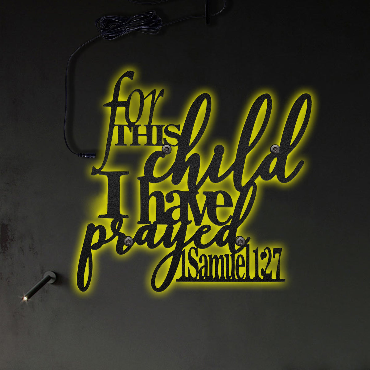 Jesus For This Child I Have Prayed - Led Light Metal - Owls Matrix LTD