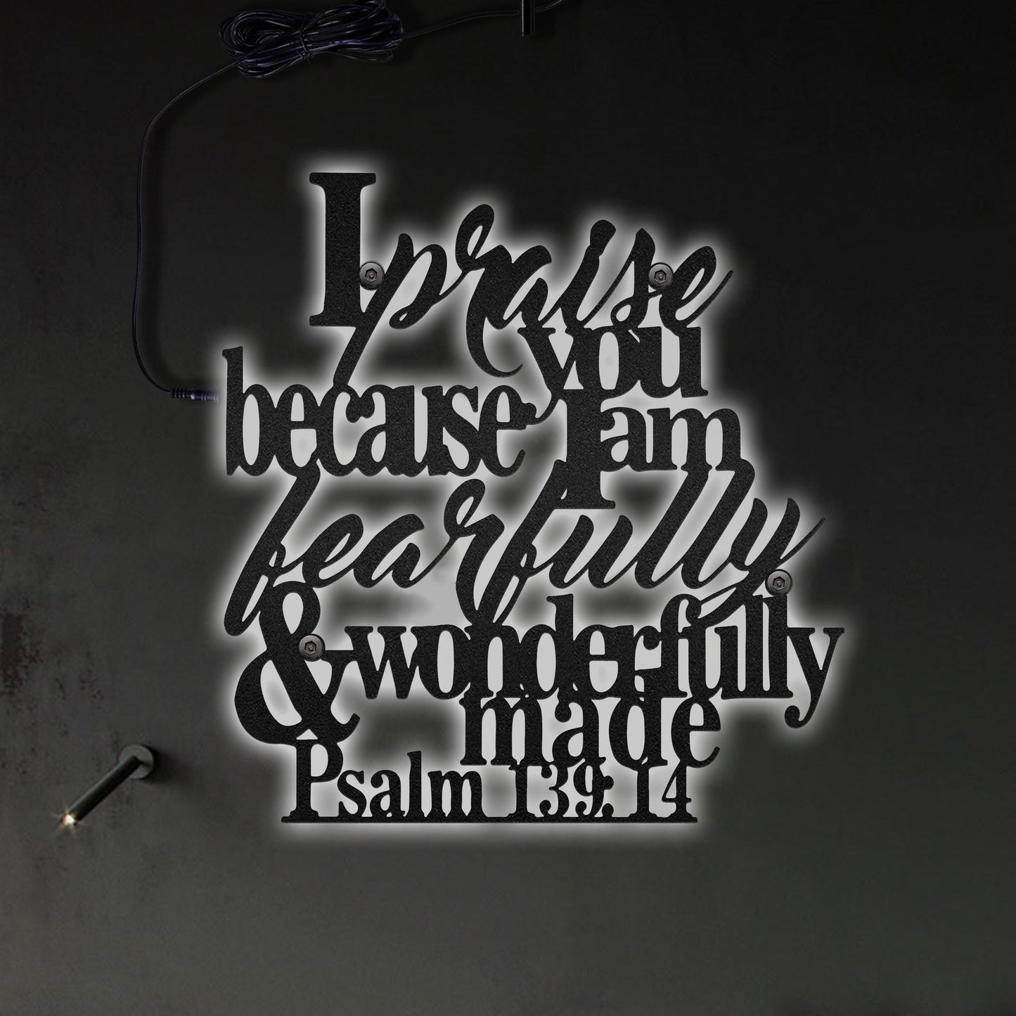 12"x12" Jesus I Praise You - Led Light Metal - Owls Matrix LTD