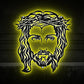 Jesus Minimalist Jesus Face Catholic - Led Light Metal - Owls Matrix LTD