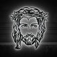 Jesus Minimalist Jesus Face Catholic - Led Light Metal - Owls Matrix LTD