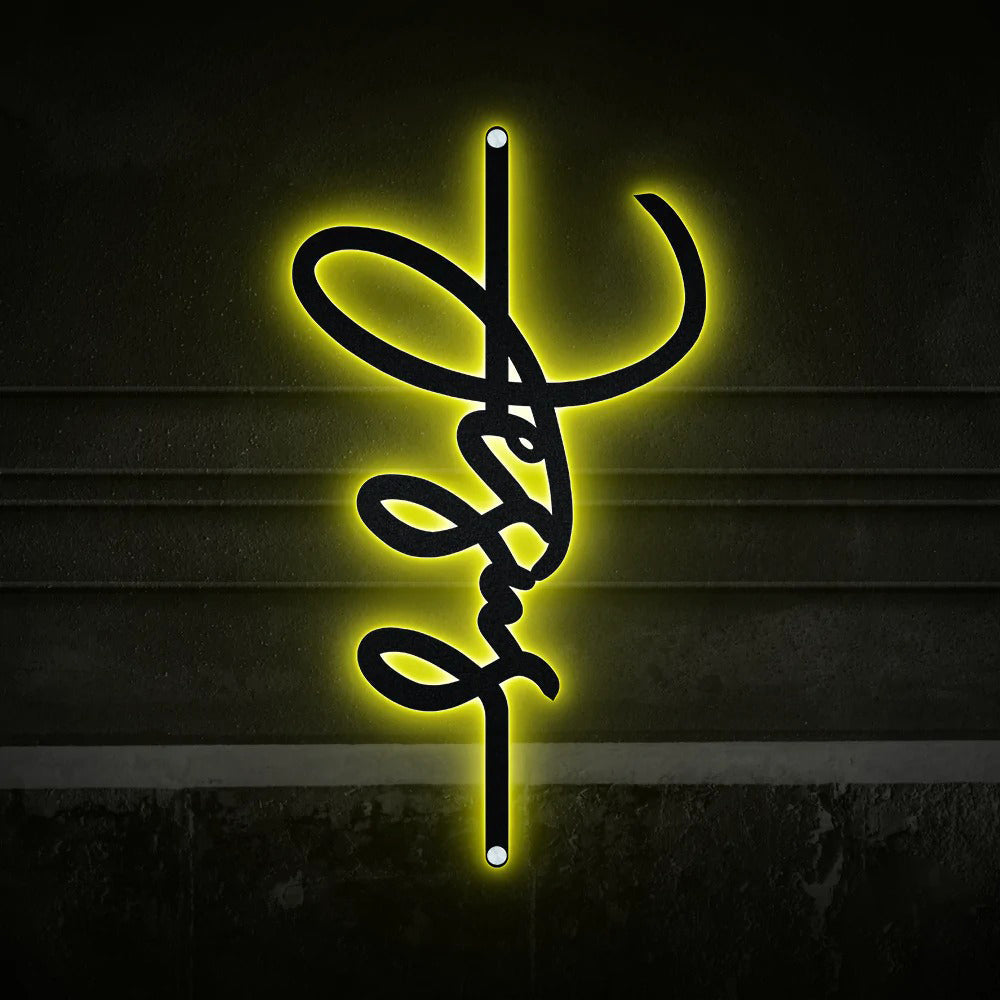 Jesus Text - Led Light Metal - Owls Matrix LTD