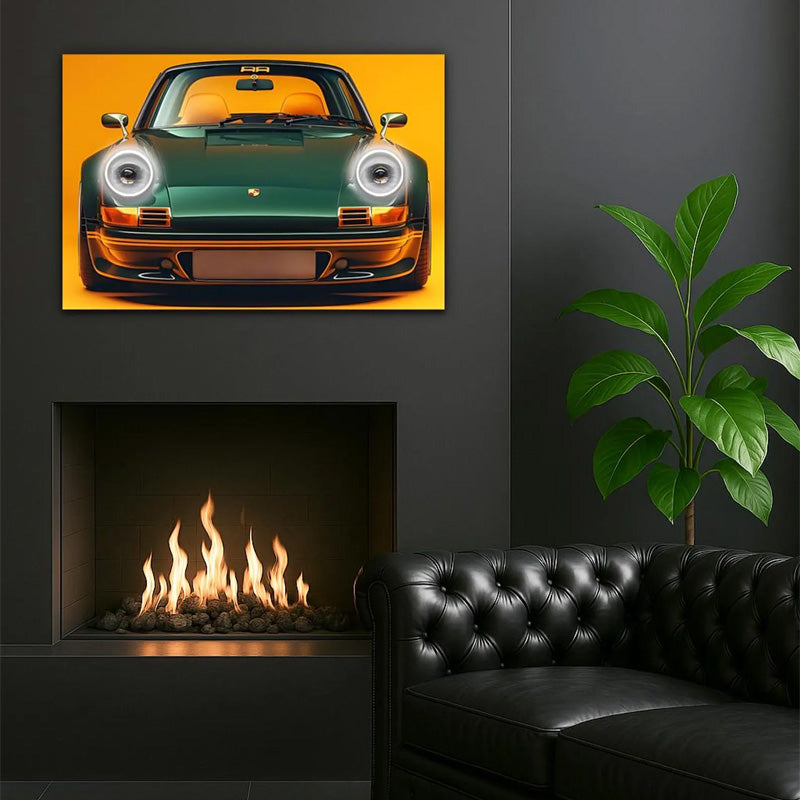 LED Retro Car Wall Art – UV-Printed Acrylic with Dimmer Remote