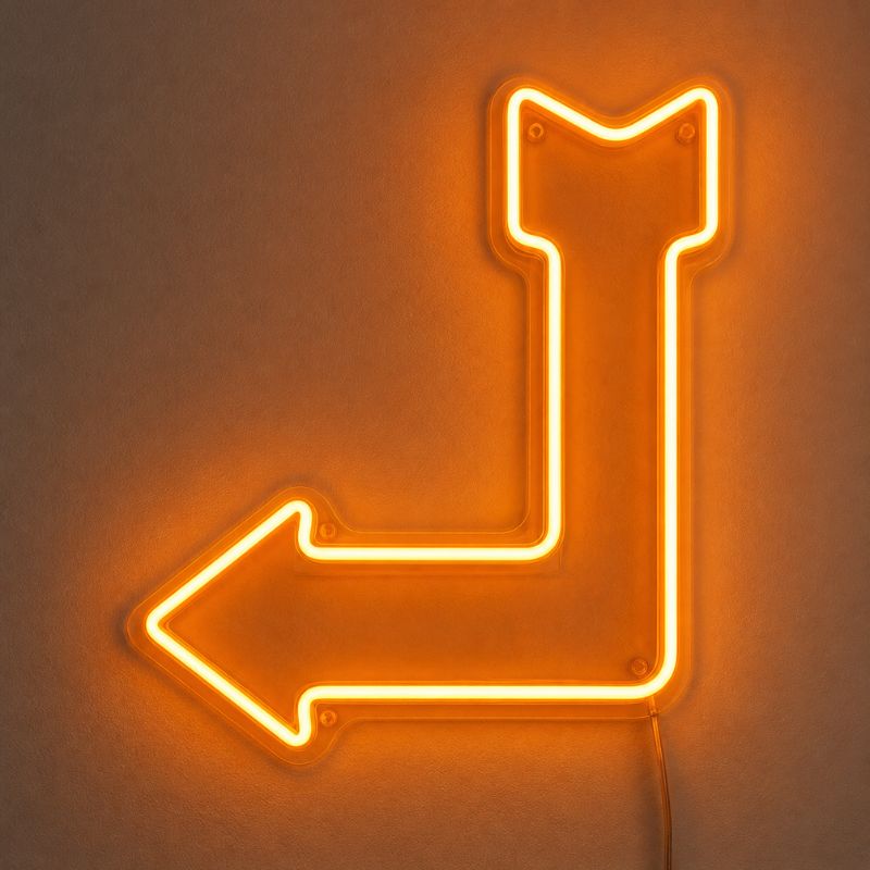 Lightning Bolt Neon Sign - Orange Arrow LED Wall Decor