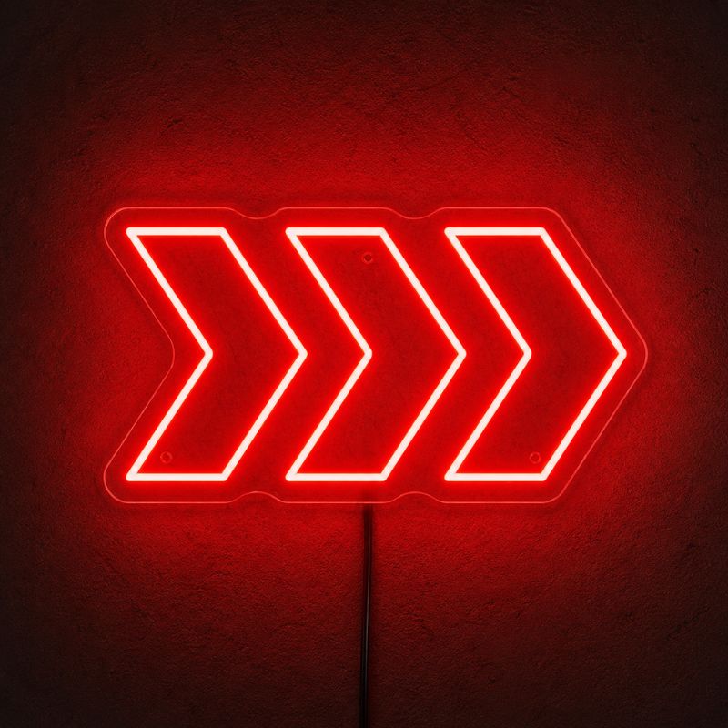 Lightning Bolt Neon Sign - Red Arrow LED Wall Decor