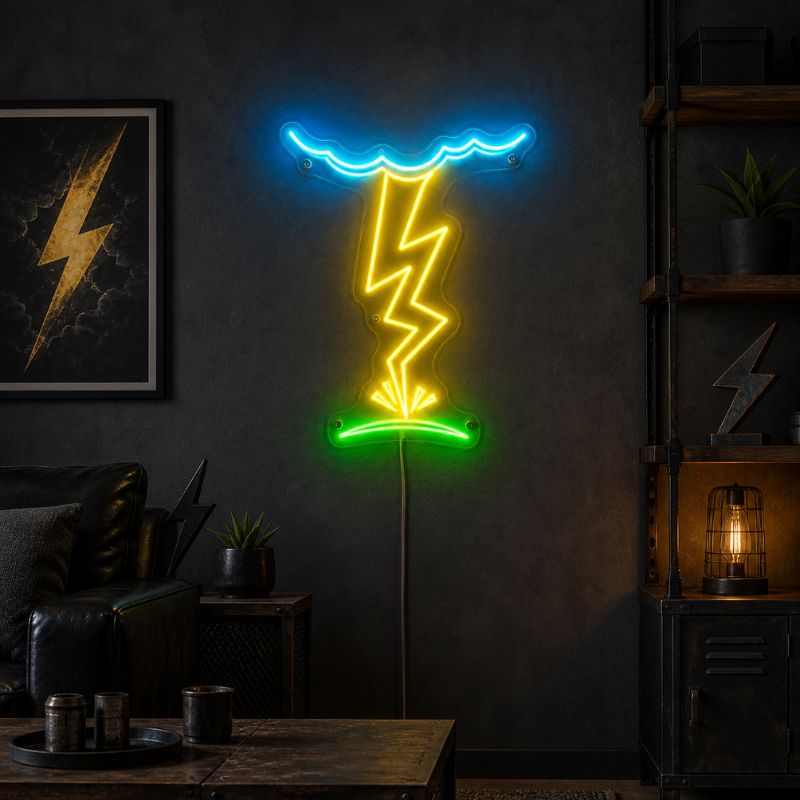 Lightning Bolt Neon Sign - Thunder Strike LED Decor
