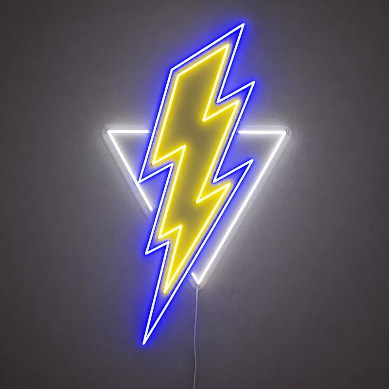 Lightning Bolt Neon Sign - Triangle LED Wall Decor