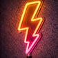 Lightning Bolt Neon Sign – Yellow & Pink LED Wall Light