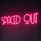 Living Room — Above Sofa Spaced Out Neon Sign, Pink LED Wall Decor for Gaming & Aesthetic Room