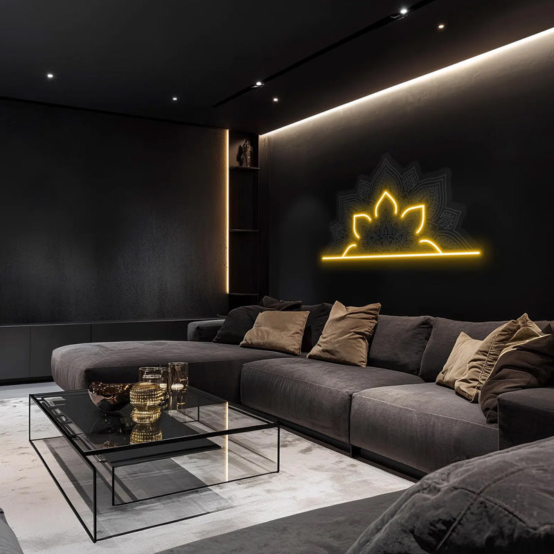 Lotus Mandala Spiritual LED Neon Wall Art - LEDTOT