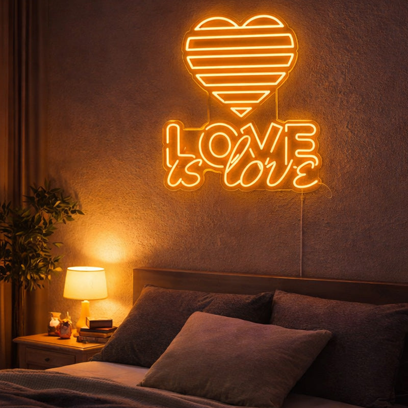 Love Is Love Neon Sign – LGBTQ LED Wall Decor for Bedroom & Pride Aesthetic