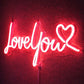 Love You Neon Sign – Romantic LED Wall Decor for Bedroom & Couple Gift
