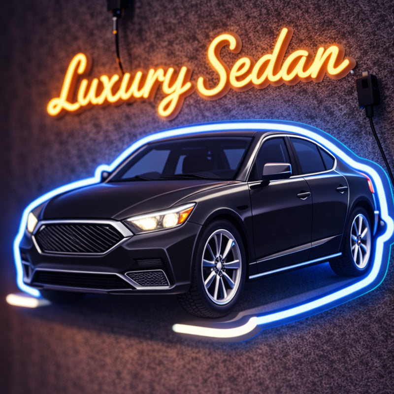 Luxury Sedan LED Neon Sign – Premium Car Wall Light for Modern Garage