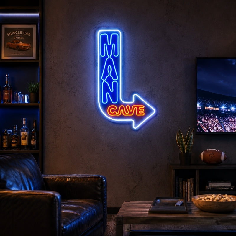 Man Cave Neon Signs - Arrow Direction Lounge Decor