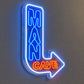 Man Cave Neon Signs - Arrow Direction Lounge Decor
