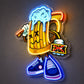 Man Cave Neon Signs - Beer Mug Cartoon Lounge Decor