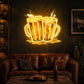 Man Cave Neon Signs - Beer Mugs LED Bar Wall Decor