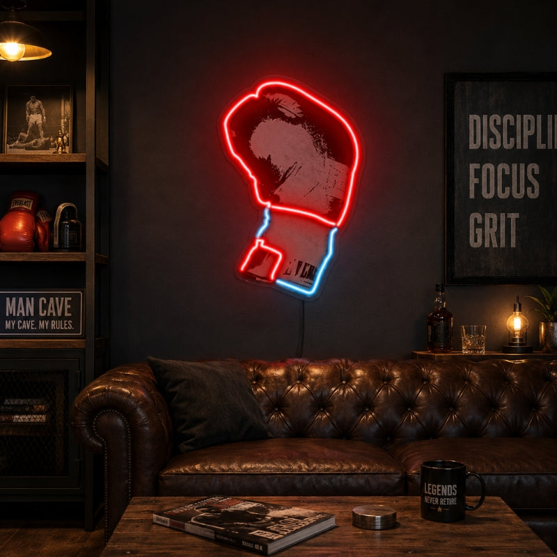 Man Cave Neon Signs - Boxing Glove LED Wall Decor