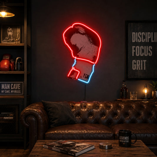 Man Cave Neon Signs - Boxing Glove LED Wall Decor