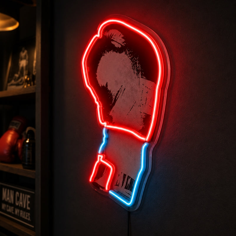Man Cave Neon Signs - Boxing Glove LED Wall Decor