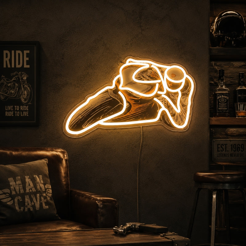 Man Cave Neon Signs - Motorcycle LED Wall Light Decor